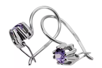 Sterling silver 925 14k 583 Alexandrite earrings vec053s Russian Soviet USSR Vintage style Art Deco style